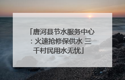 唐河县节水服务中心：火速抢修保供水 三千村民用水无忧