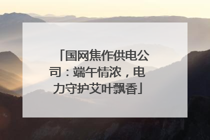 国网焦作供电公司：端午情浓，电力守护艾叶飘香