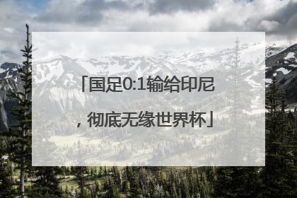 国足0:1输给印尼，彻底无缘世界杯