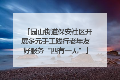 园山街道保安社区开展多元手工践行老年友好服务“四有一无”