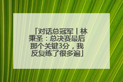 对话总冠军丨林秉圣：总决赛最后那个关键3分，我反复练了很多遍