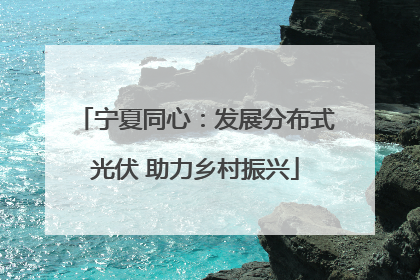 宁夏同心：发展分布式光伏 助力乡村振兴