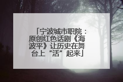 宁波城市职院：原创红色话剧《海波平》让历史在舞台上“活”起来