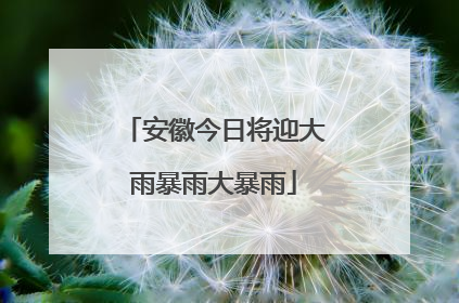 安徽今日将迎大雨暴雨大暴雨
