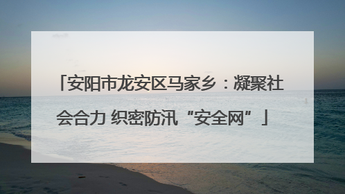 安阳市龙安区马家乡：凝聚社会合力 织密防汛“安全网”