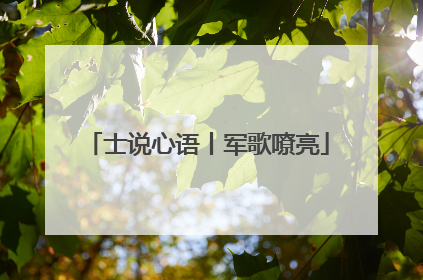 士说心语丨军歌嘹亮