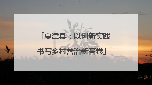 夏津县：以创新实践书写乡村善治新答卷