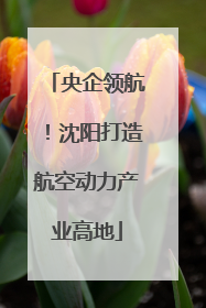 央企领航！沈阳打造航空动力产业高地