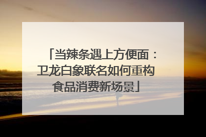 当辣条遇上方便面：卫龙白象联名如何重构食品消费新场景