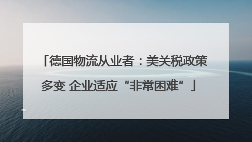 德国物流从业者：美关税政策多变 企业适应“非常困难”