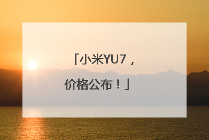 小米YU7，价格公布！