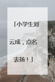 小学生刘云成，点名表扬！