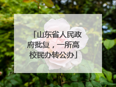 山东省人民政府批复，一所高校民办转公办