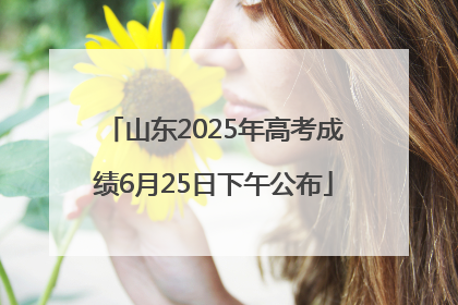 山东2025年高考成绩6月25日下午公布