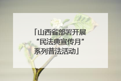 山西省部署开展“民法典宣传月”系列普法活动