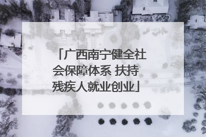 广西南宁健全社会保障体系 扶持残疾人就业创业