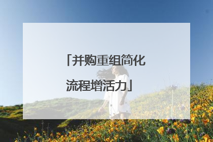 并购重组简化流程增活力