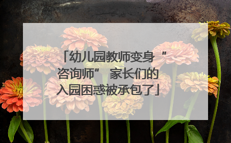 幼儿园教师变身“咨询师” 家长们的入园困惑被承包了