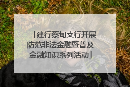 建行蔡甸支行开展防范非法金融暨普及金融知识系列活动
