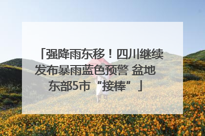 强降雨东移！四川继续发布暴雨蓝色预警 盆地东部5市“接棒”