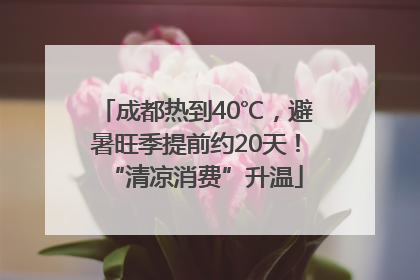 成都热到40℃，避暑旺季提前约20天！“清凉消费”升温