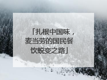 扎根中国味，麦当劳的国民餐饮蜕变之路