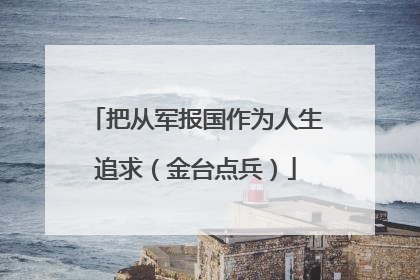 把从军报国作为人生追求（金台点兵）