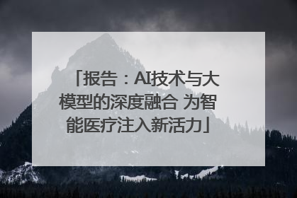 报告：AI技术与大模型的深度融合 为智能医疗注入新活力