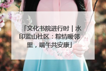 文化书院进行时｜水印蓝山社区：粽情暖邻里，端午共安康