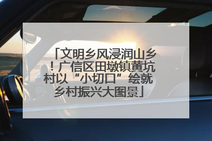 文明乡风浸润山乡！广信区田墩镇黄坑村以“小切口”绘就乡村振兴大图景