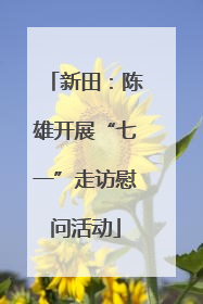 新田：陈雄开展“七一”走访慰问活动