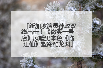 新加坡演员孙政双线出击！《微笑一号店》展暖男本色《临江仙》塑冷酷龙渊