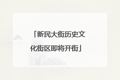 新民大街历史文化街区即将开街