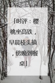 时评：樱桃坐高铁，早晨枝头摘，傍晚到餐桌