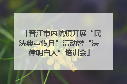 晋江市内坑镇开展“民法典宣传月”活动暨“法律明白人”培训会