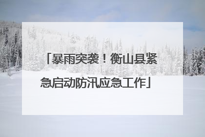 暴雨突袭！衡山县紧急启动防汛应急工作