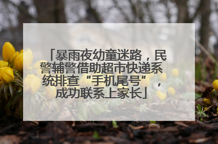 暴雨夜幼童迷路，民警辅警借助超市快递系统排查“手机尾号”，成功联系上家长