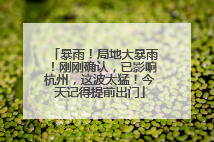 暴雨！局地大暴雨！刚刚确认，已影响杭州，这波太猛！今天记得提前出门