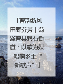 曹韵新风 田野芬芳｜菏泽曹县磐石街道：以歌为媒 唱响乡土“新歌声”