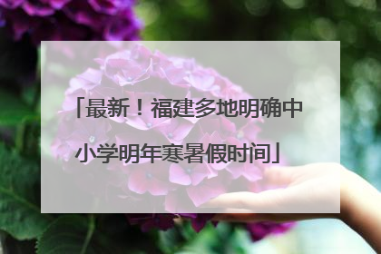 最新！福建多地明确中小学明年寒暑假时间
