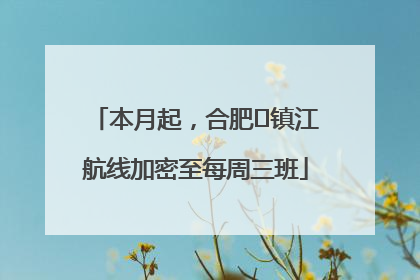 本月起，合肥⇋镇江航线加密至每周三班