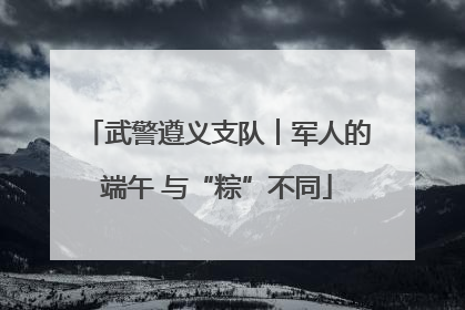 武警遵义支队︱军人的端午 与“粽”不同