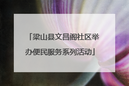 梁山县文昌阁社区举办便民服务系列活动