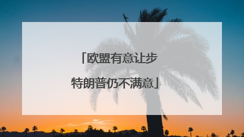 欧盟有意让步 特朗普仍不满意