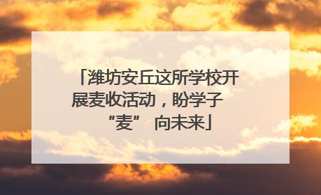 潍坊安丘这所学校开展麦收活动，盼学子 “麦” 向未来