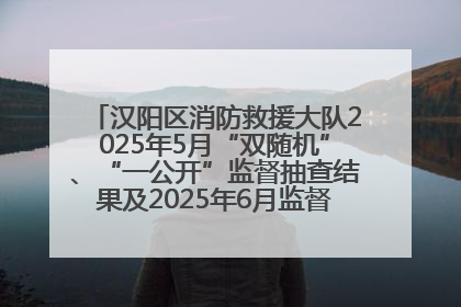 汉阳区消防救援大队2025年5月“双随机”、“一公开”监督抽查结果及2025年6月监督抽查任务公示