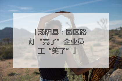汤阴县：园区路灯“亮了”企业员工“笑了”