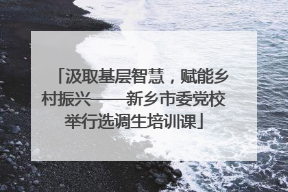 汲取基层智慧，赋能乡村振兴——新乡市委党校举行选调生培训课