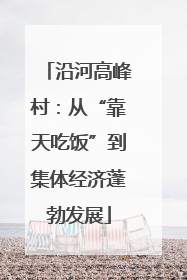 沿河高峰村：从“靠天吃饭”到集体经济蓬勃发展