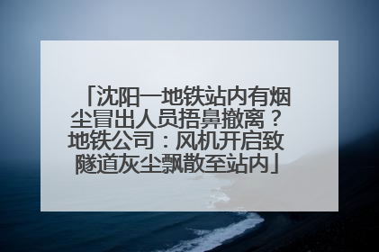 沈阳一地铁站内有烟尘冒出人员捂鼻撤离？地铁公司：风机开启致隧道灰尘飘散至站内